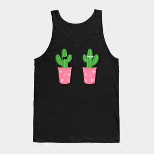Cute Cactus Couple Art Tank Top